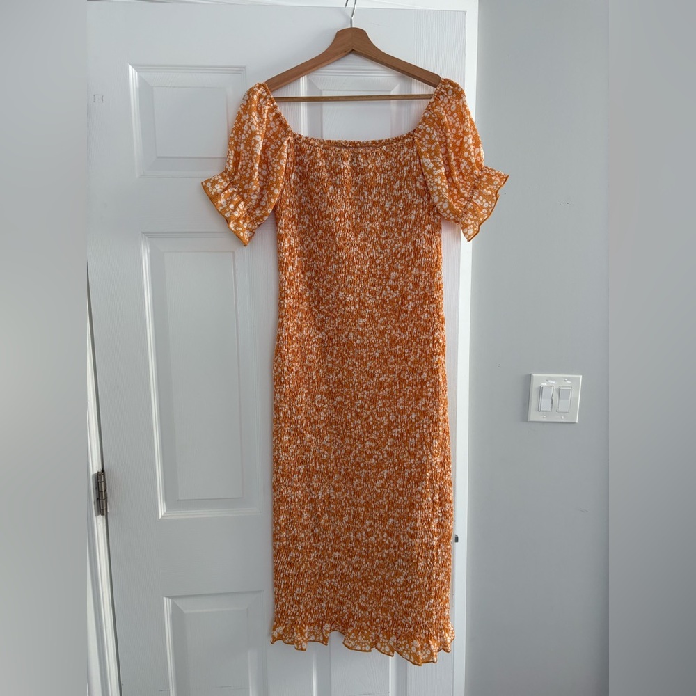 Yellow Floral Off-Shoulder Dress